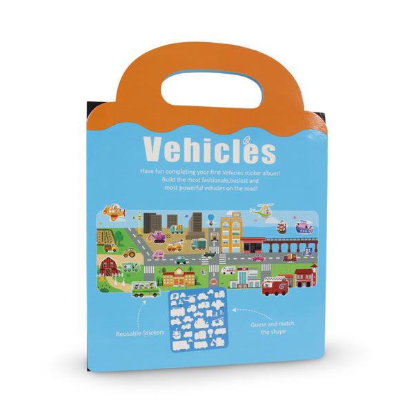 Reusable Magnetic Sticker Book – Vehicles, 30 Pcs
