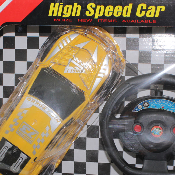 RC Racing Car with LED Lights – Yellow