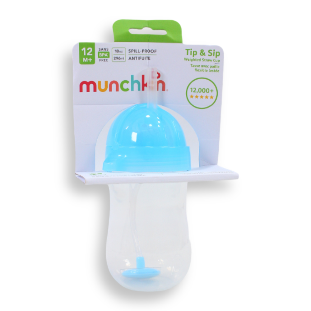 Munchkin Any Angle™ Click Lock Weighted Straw Trainer Cup 10oz - Blue 12 months +