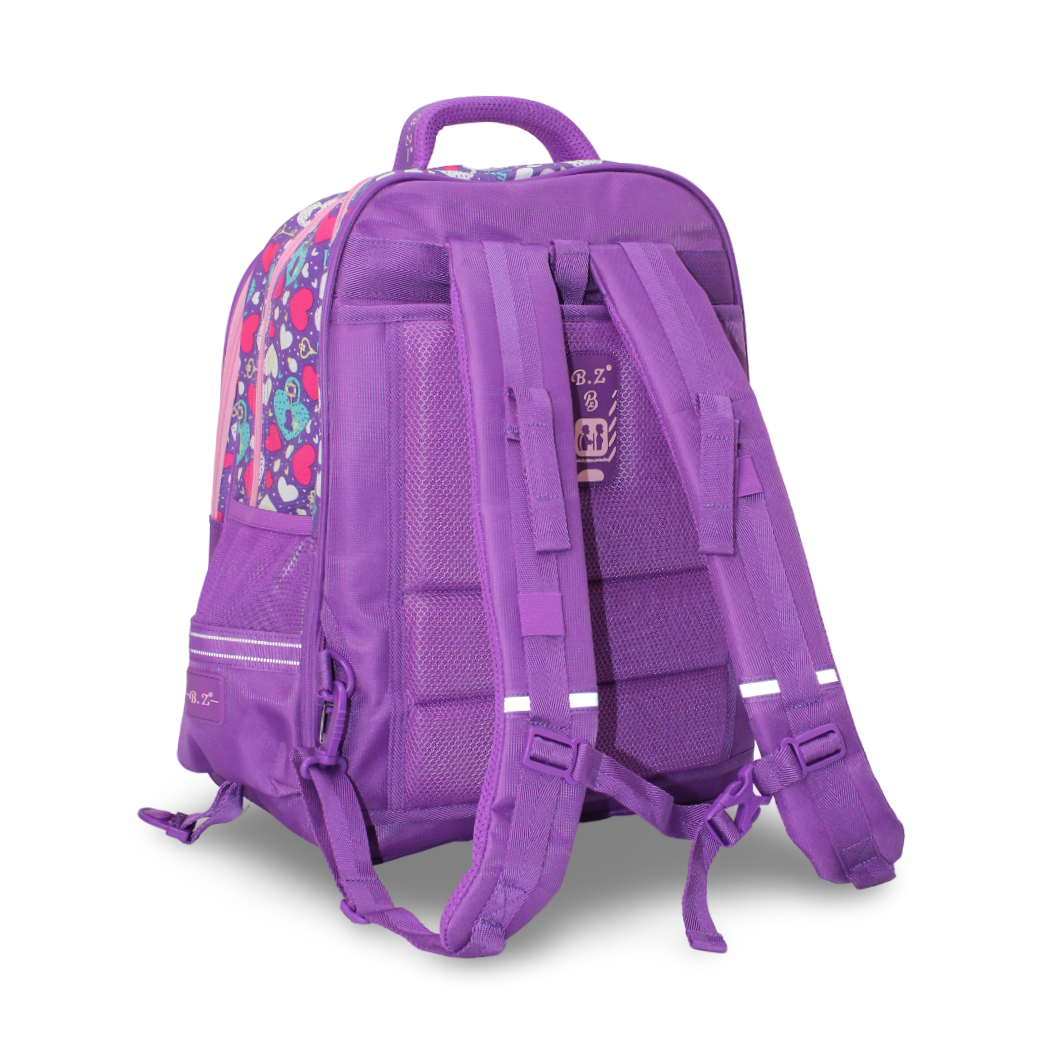 Kids 18.5-Inch Backpack – Purple With Mermaid Print