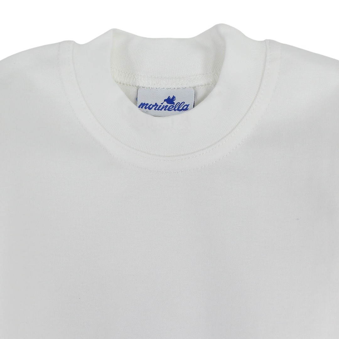 Unisex Kids Cotton Half Collar – White