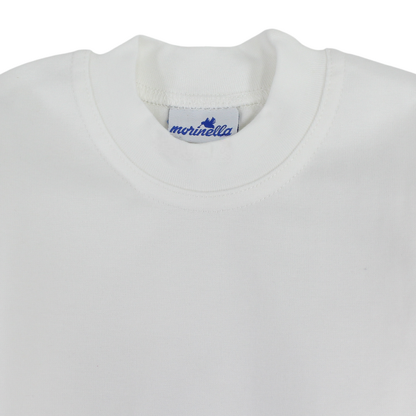 Unisex Kids Cotton Half Collar – White