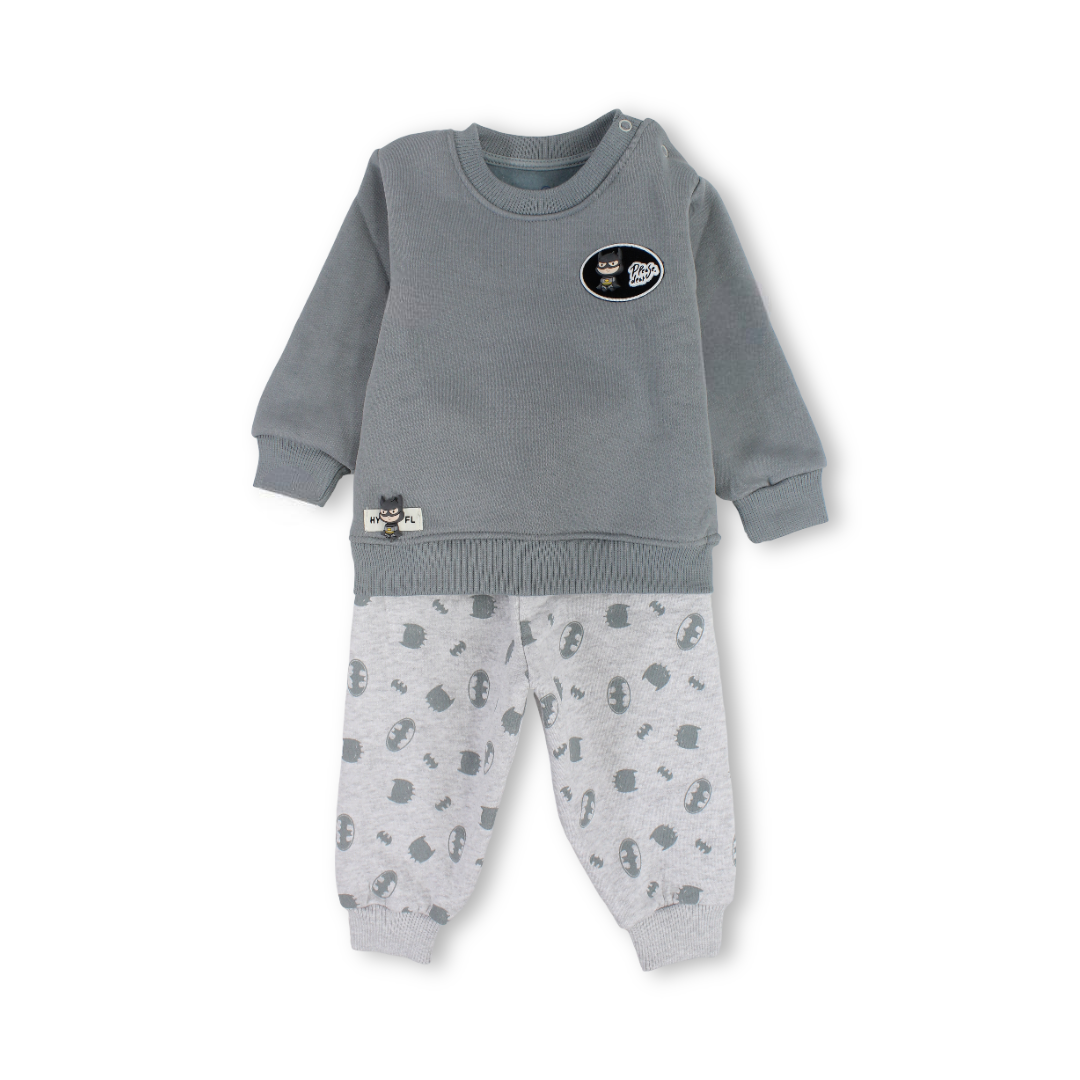 Baby Boys Cotton Long-Sleeved Pajama – Batman Print