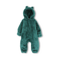 Unisex Baby Fleece Hooded Baby Footie – Dark Green