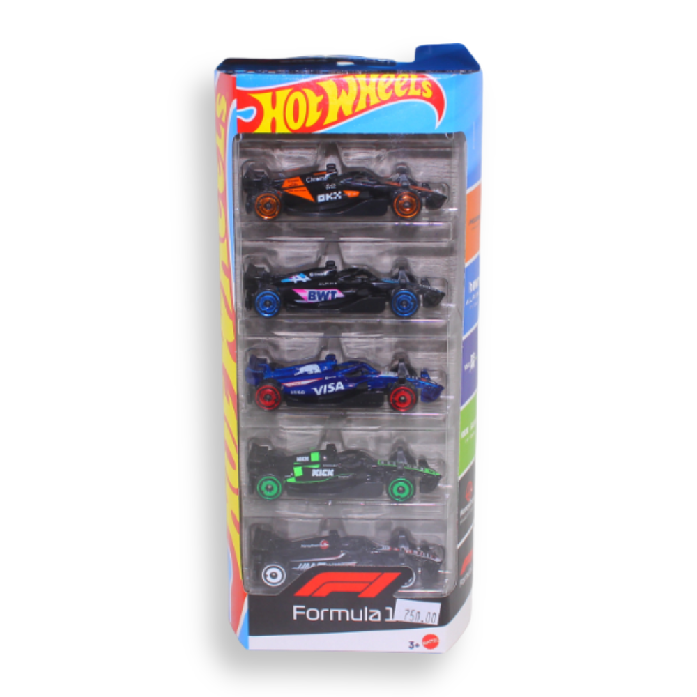 Mattel Hot Wheels 5-Pack Race Team, Set Of 5 Formula 1-Themed 1:64 Scale Die-Cast Toy Cars