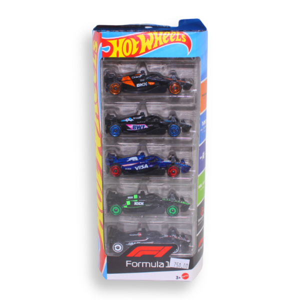 Mattel Hot Wheels 5-Pack Race Team, Set Of 5 Formula 1-Themed 1:64 Scale Die-Cast Toy Cars