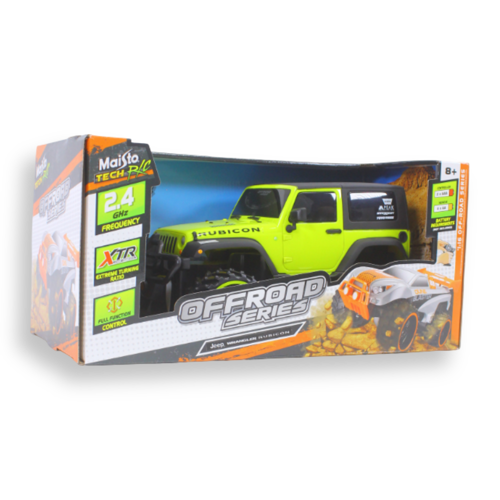 1:16 Off-Road RC (2.4GHz) ~ Jeep Wrangler Rubicon – Neon Yellow