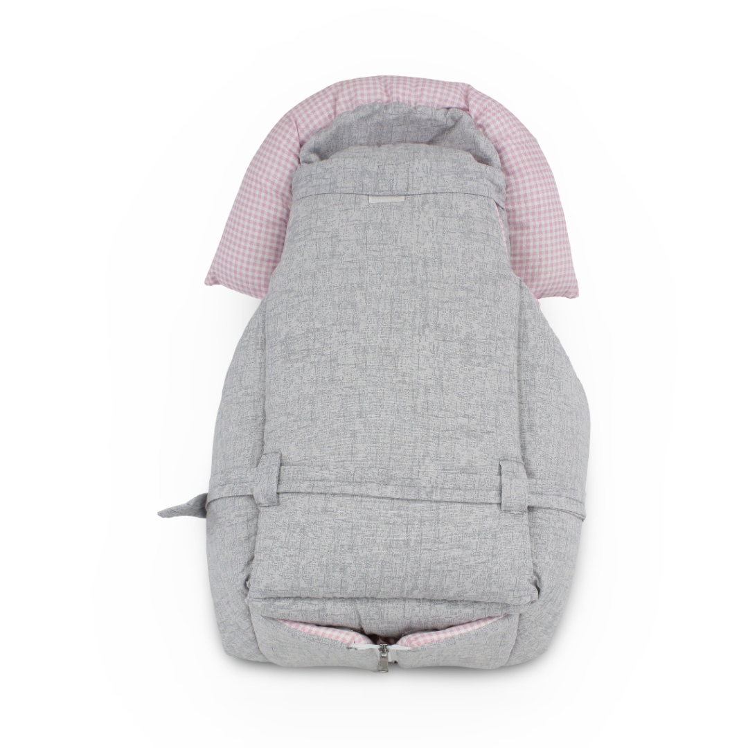 Baby Cuddle Cushion – Chiné & Pink Checkered