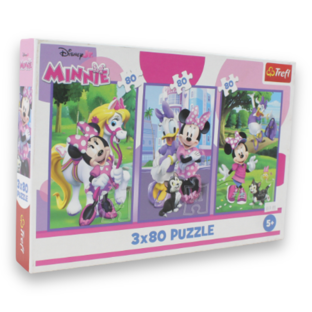 Trefl Minnie Mouse Jigsaw Puzzle Set – 3 x 80 Pcs