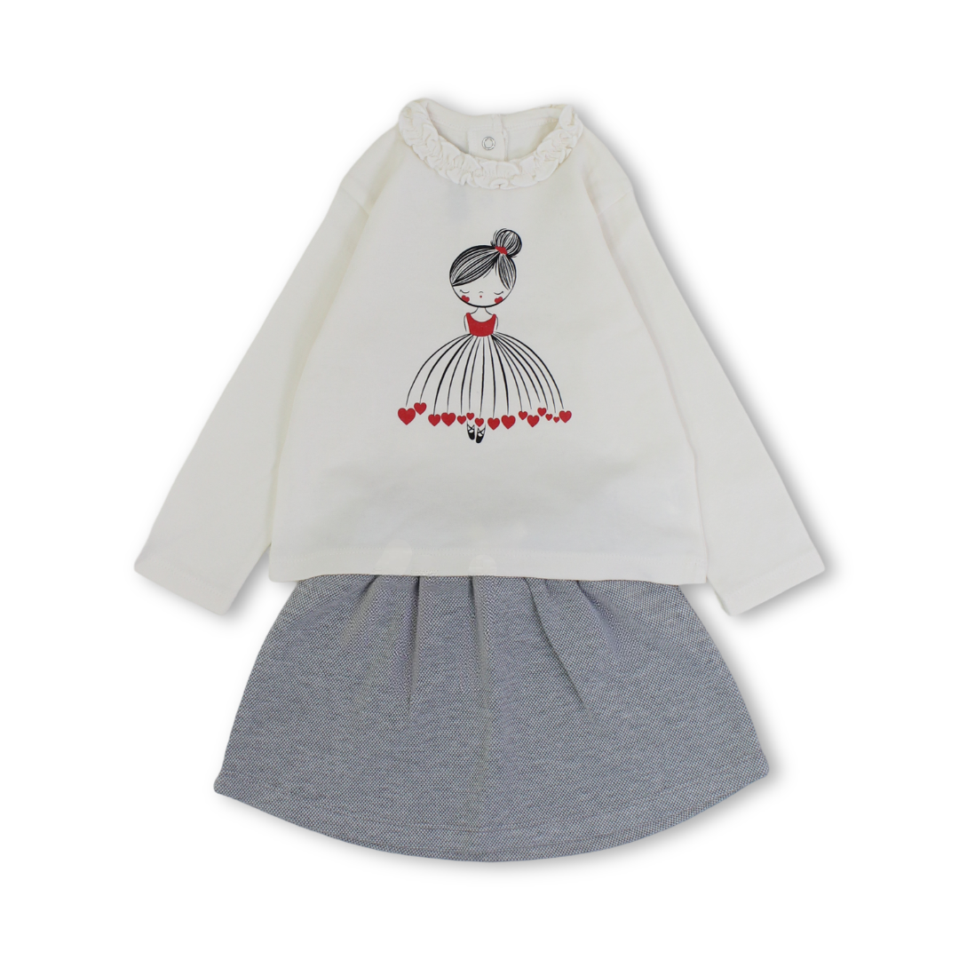 Baby Girls Two-Piece Outfit Set – Off-White