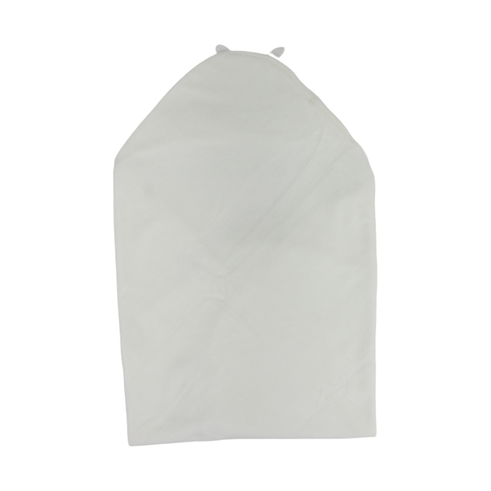 Unisex Baby Hooded Towel – Off White with Sitting Cat Detail