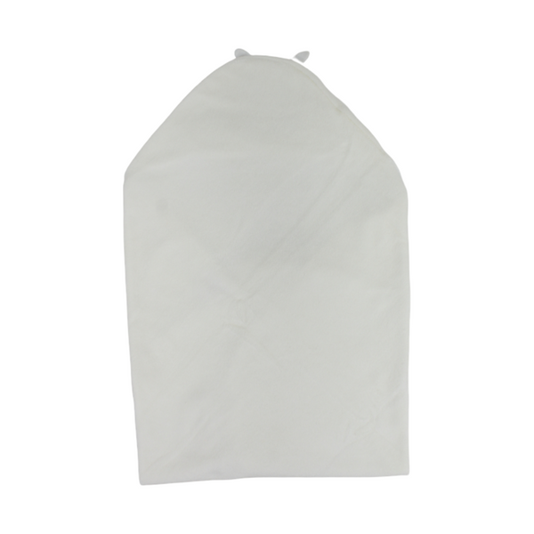 Unisex Baby Hooded Towel – Off White with Sitting Cat Detail