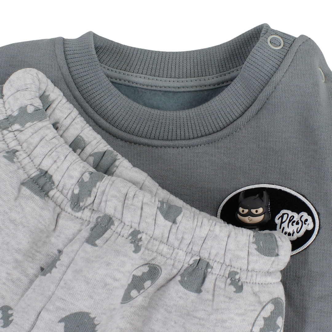 Baby Boys Cotton Long-Sleeved Pajama – Batman Print