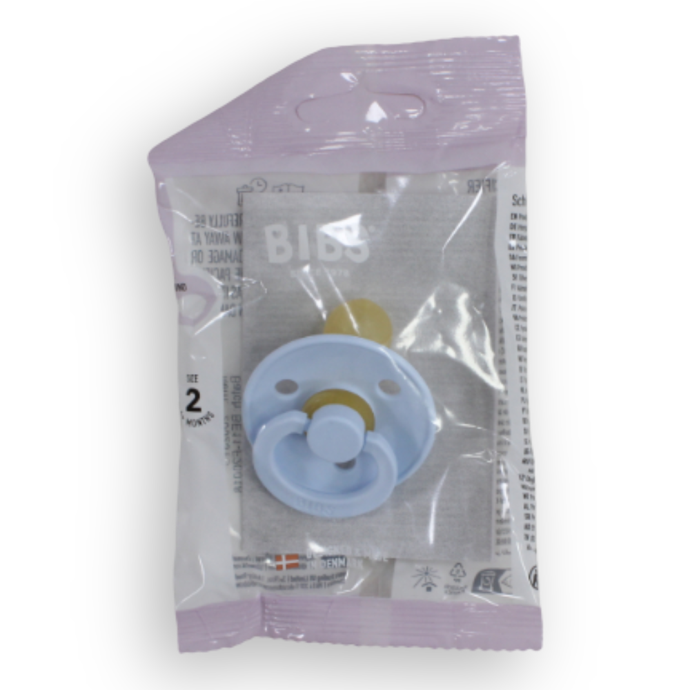 BIBS Pacifier Colour Latex Size 2 Baby Blue