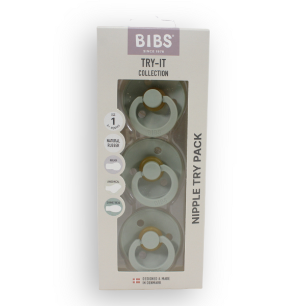 BIBS Pacifiers Try-It Colour – 3 Pack, Sage