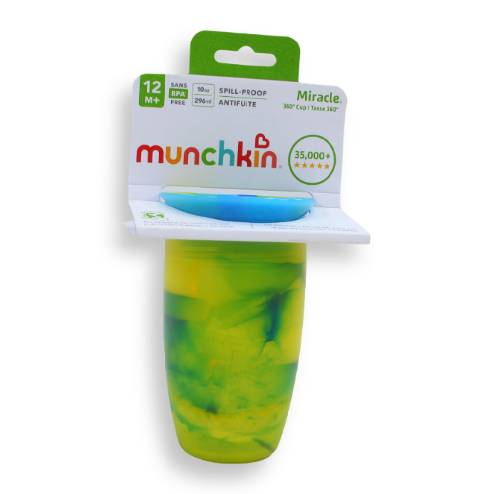 Munchkin Miracle® 360° Tropical Swirl Sippy Cup 10 oz – Green, 12 Months+