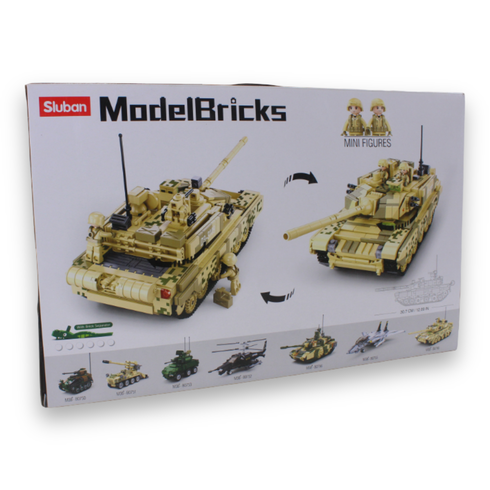 Sluban Model Bricks 99A Main Battle Tank 2-in-1 Building Set – 893 Pieces