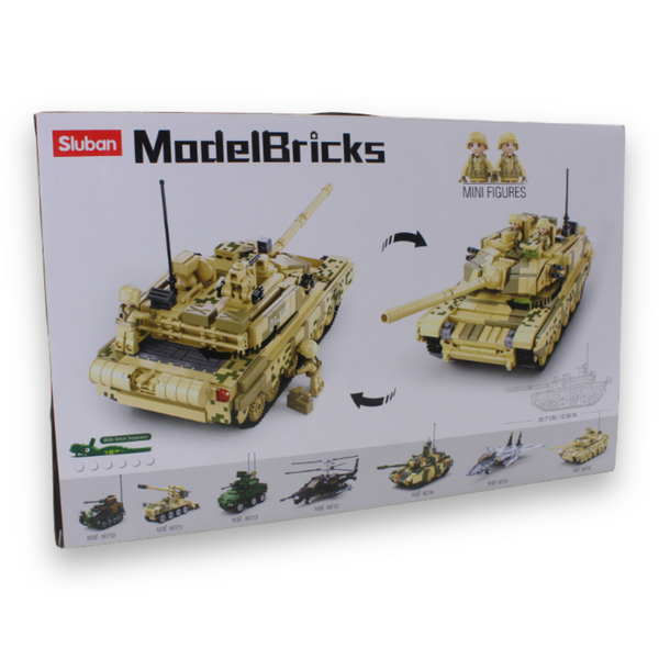 Sluban Model Bricks 99A Main Battle Tank 2-in-1 Building Set – 893 Pieces