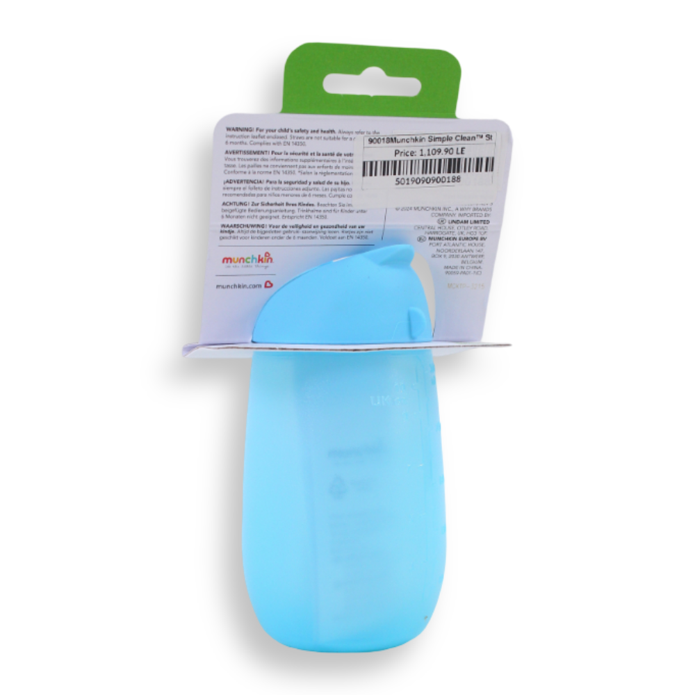 90018Munchkin Simple Clean™ Straw Cup 10 oz - Blue 12 months +