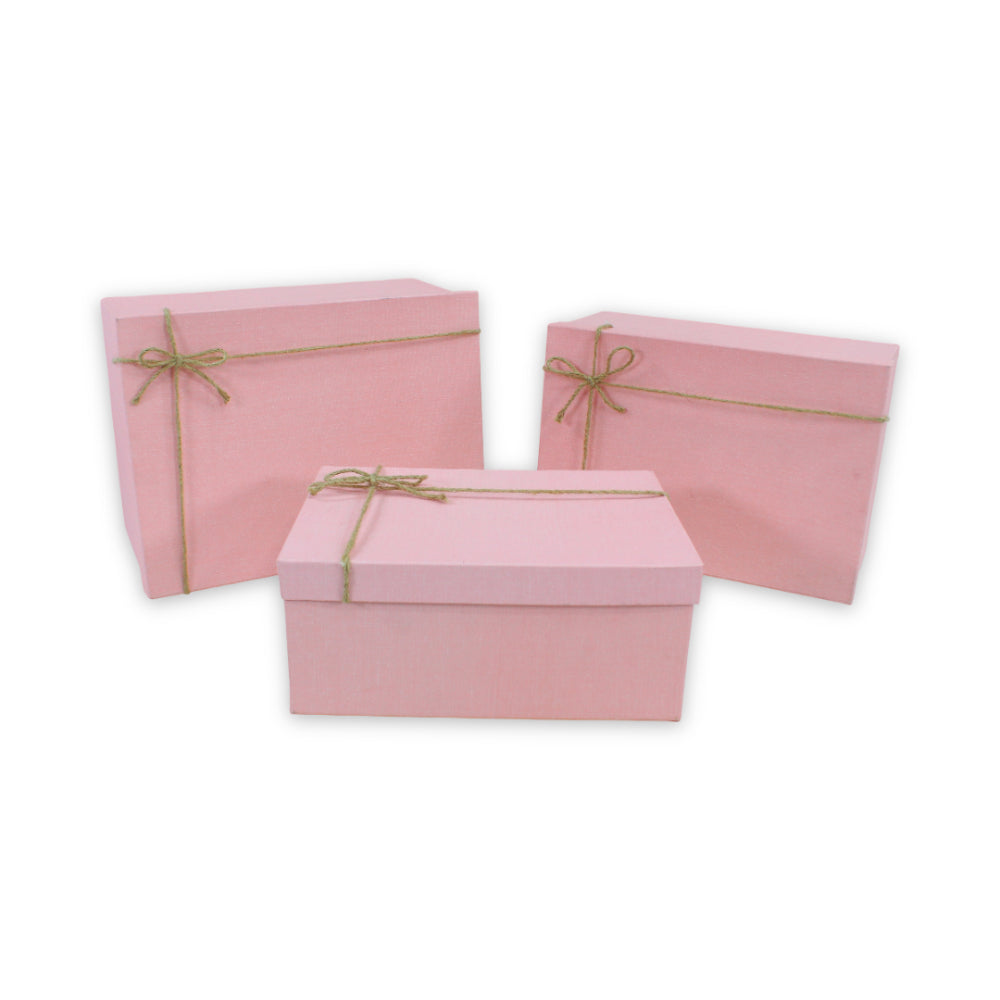 Rectangular Gift Box with Burlap Bow – Size No. 1