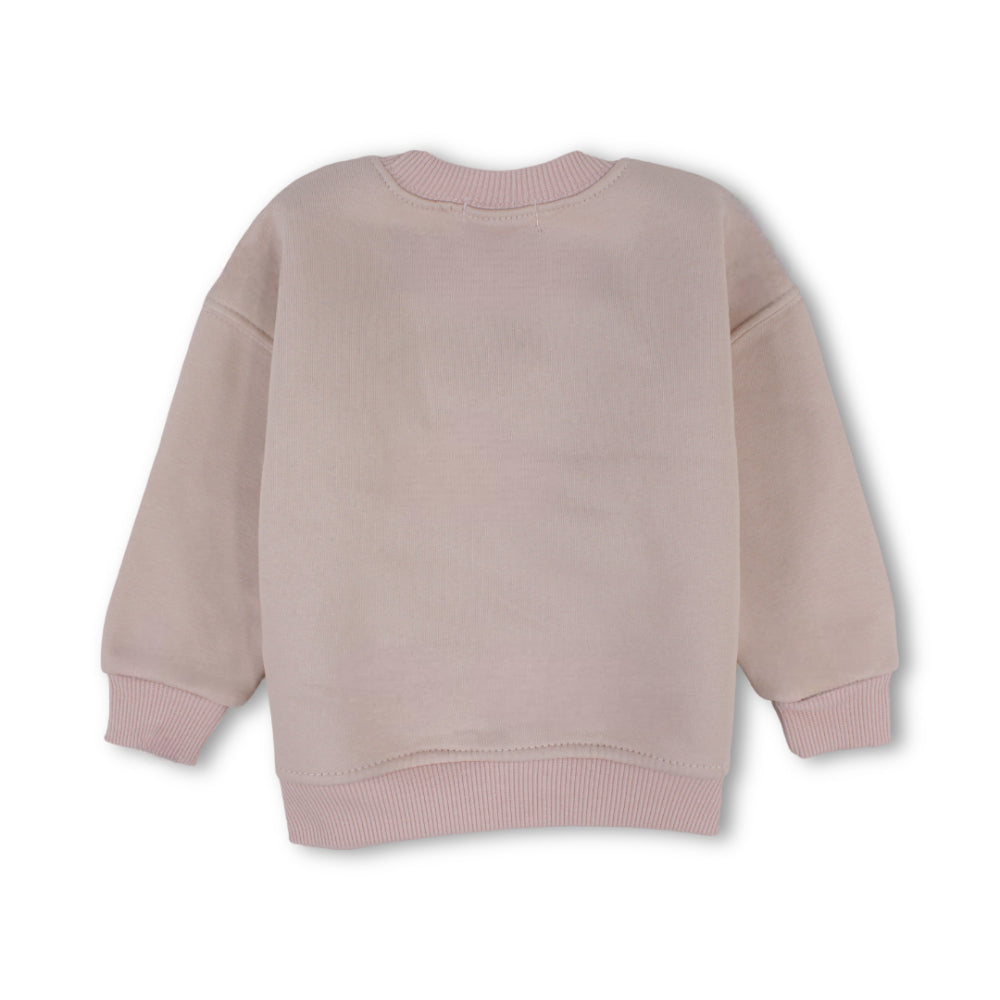 Girls Cotton Sweatshirt – Dusty Pink with Flower Print