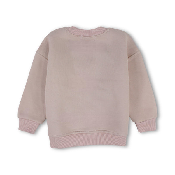 Girls Cotton Sweatshirt – Dusty Pink with Flower Print