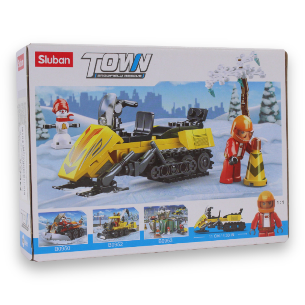 Town Snowfield Rescue Snowmobile Building Set – 115 Pieces