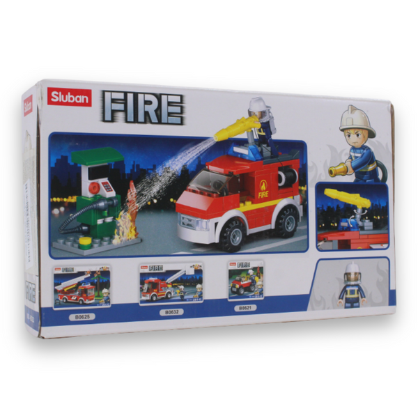 Small Fire Truck & Oil Station Building Set – 136 Pieces