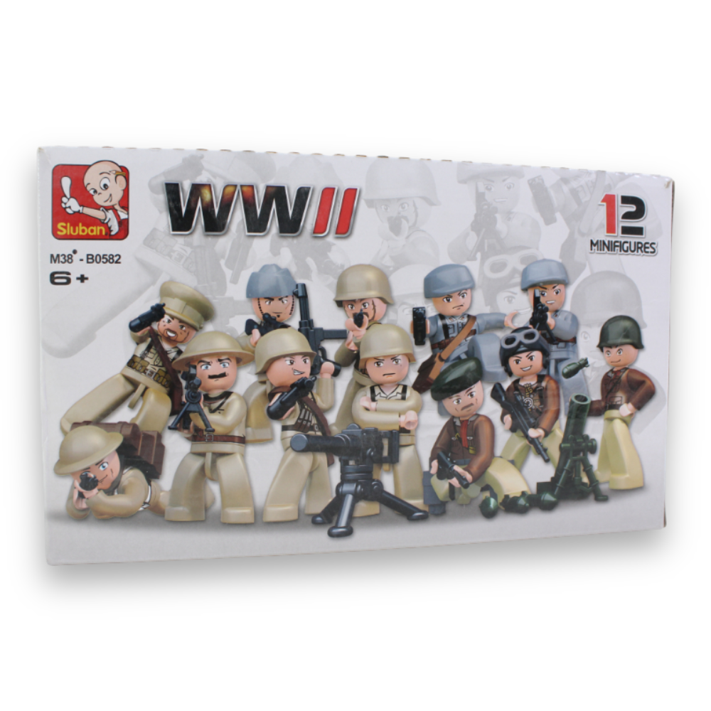 WWII Minifigures Set – 12 Pieces in Color Box
