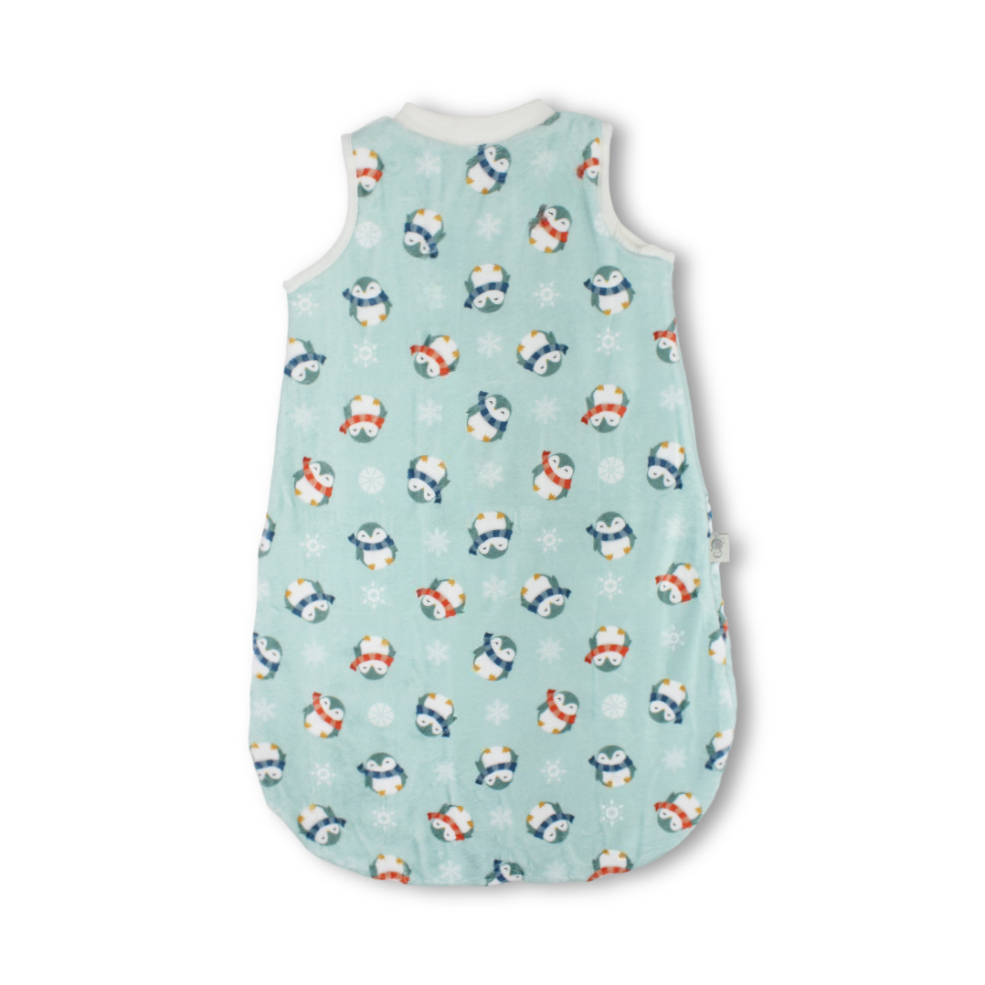 Baby Boys Sleeping Bag – Aqua with Penguin Print