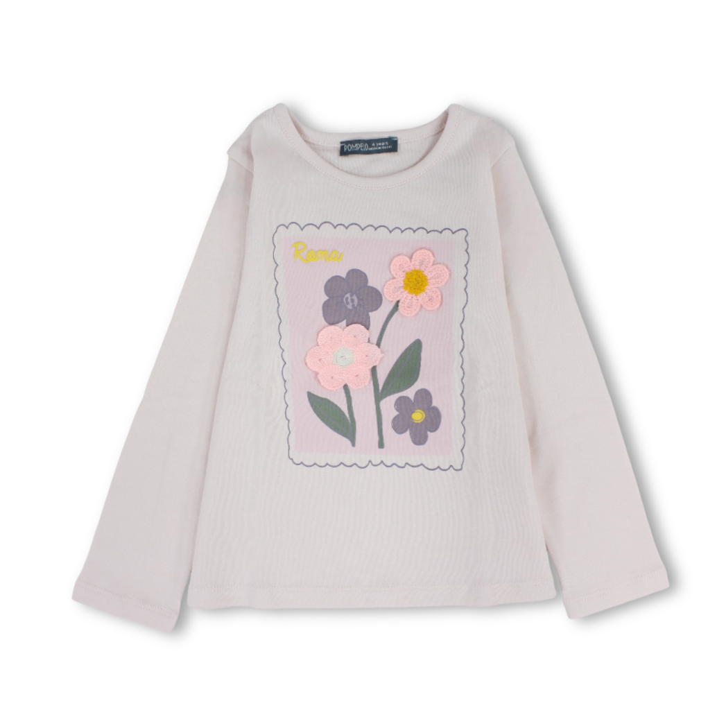 Girls Blouse – Off-White & Pink