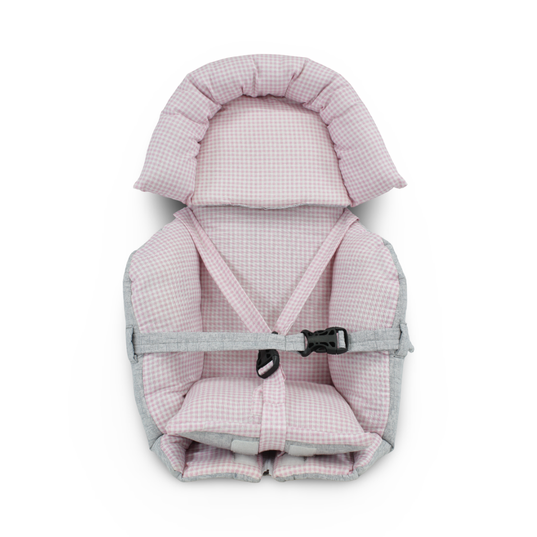 Baby Cuddle Cushion – Chiné & Pink Checkered