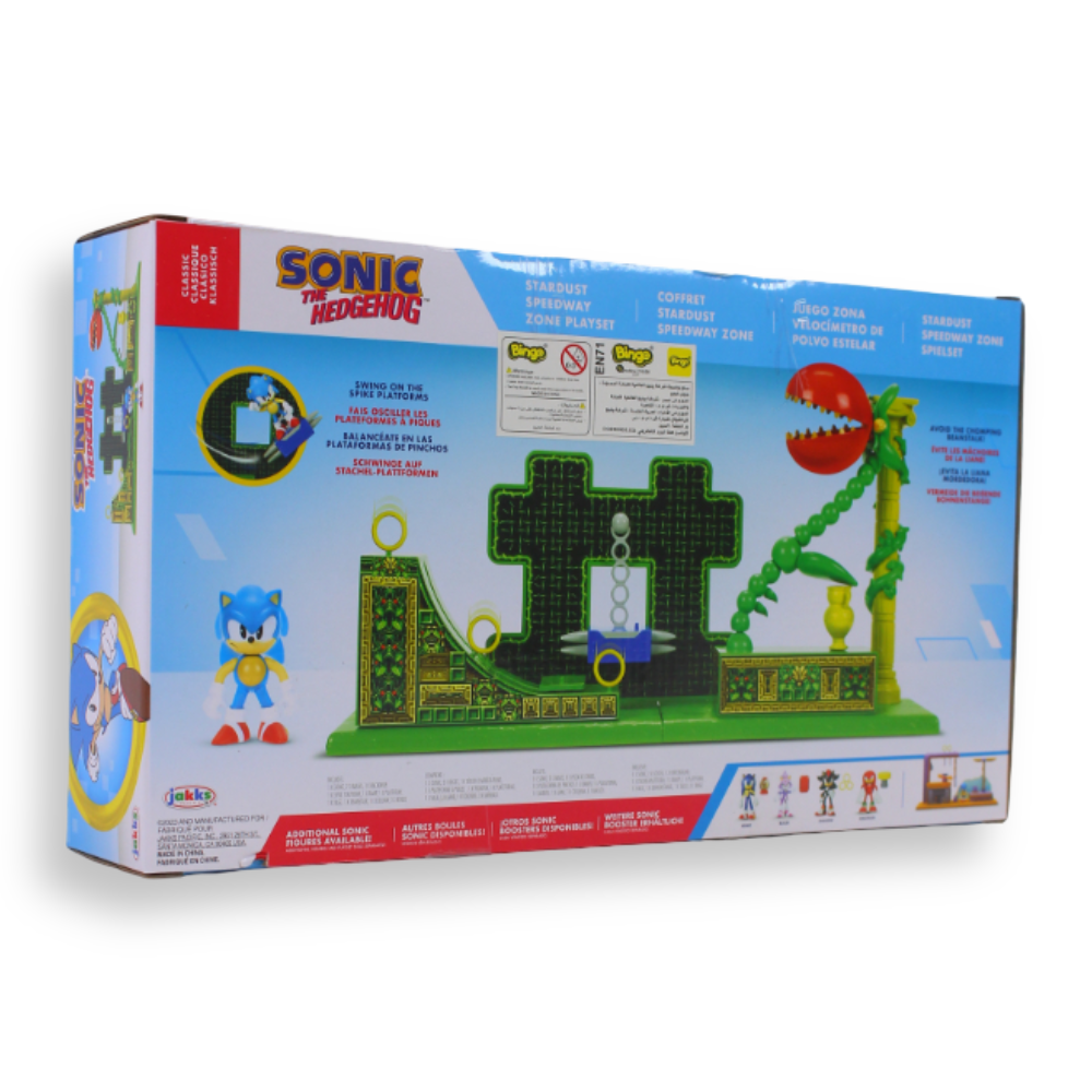 Jakks Games: Sonic the Hedgehog - Stardust Speedway Zone Diorama with Classic Sonic Action Figure (2.5 Inch)