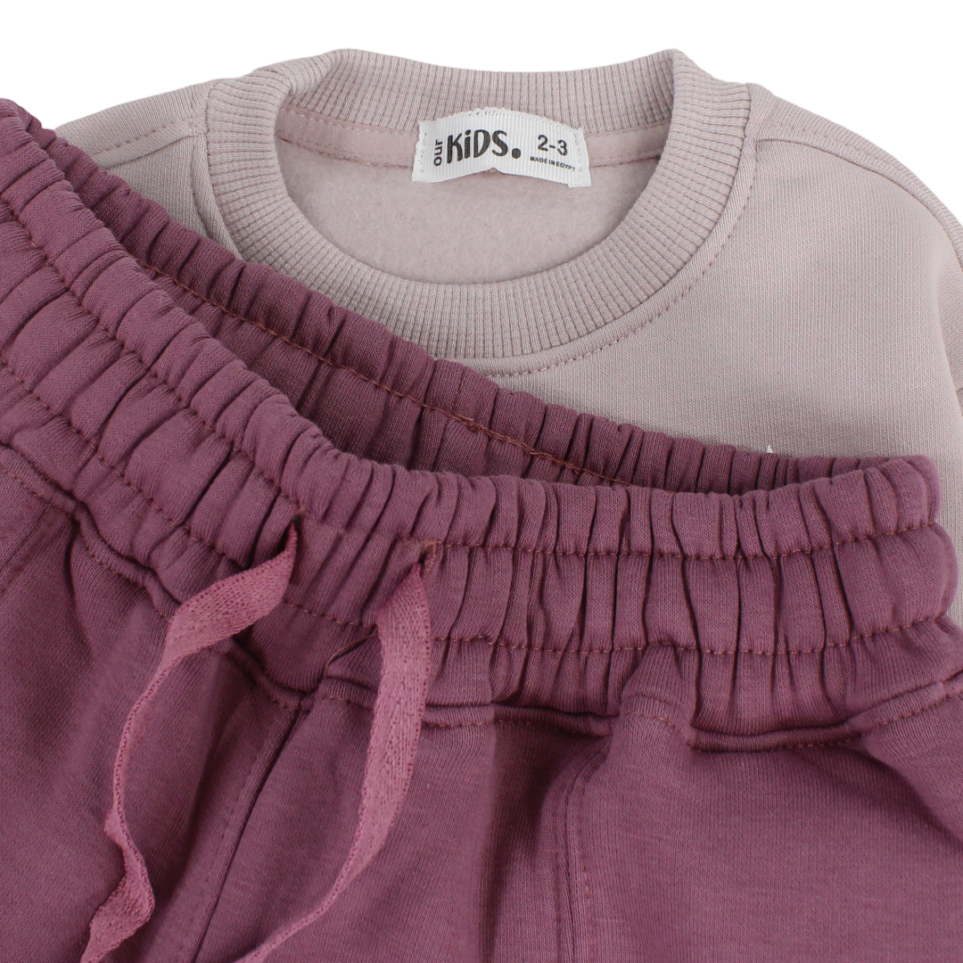 Girls Long-Sleeved Pajama – Dusty Pink with "Beauty Is In You" Print