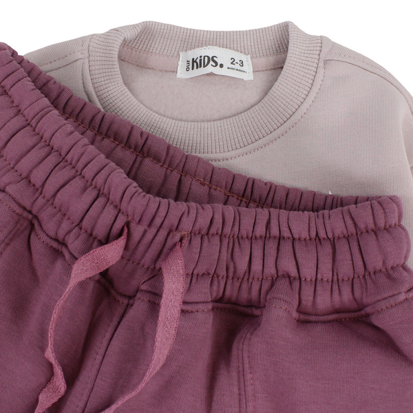 Girls Long-Sleeved Pajama – Dusty Pink with "Beauty Is In You" Print