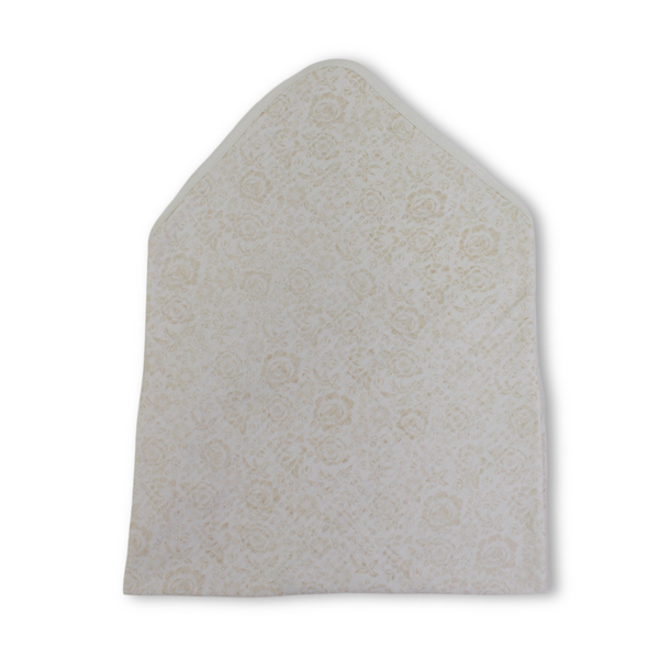 Baby Girls Waffle Blanket – Beige & Off-White with One Flower Detail
