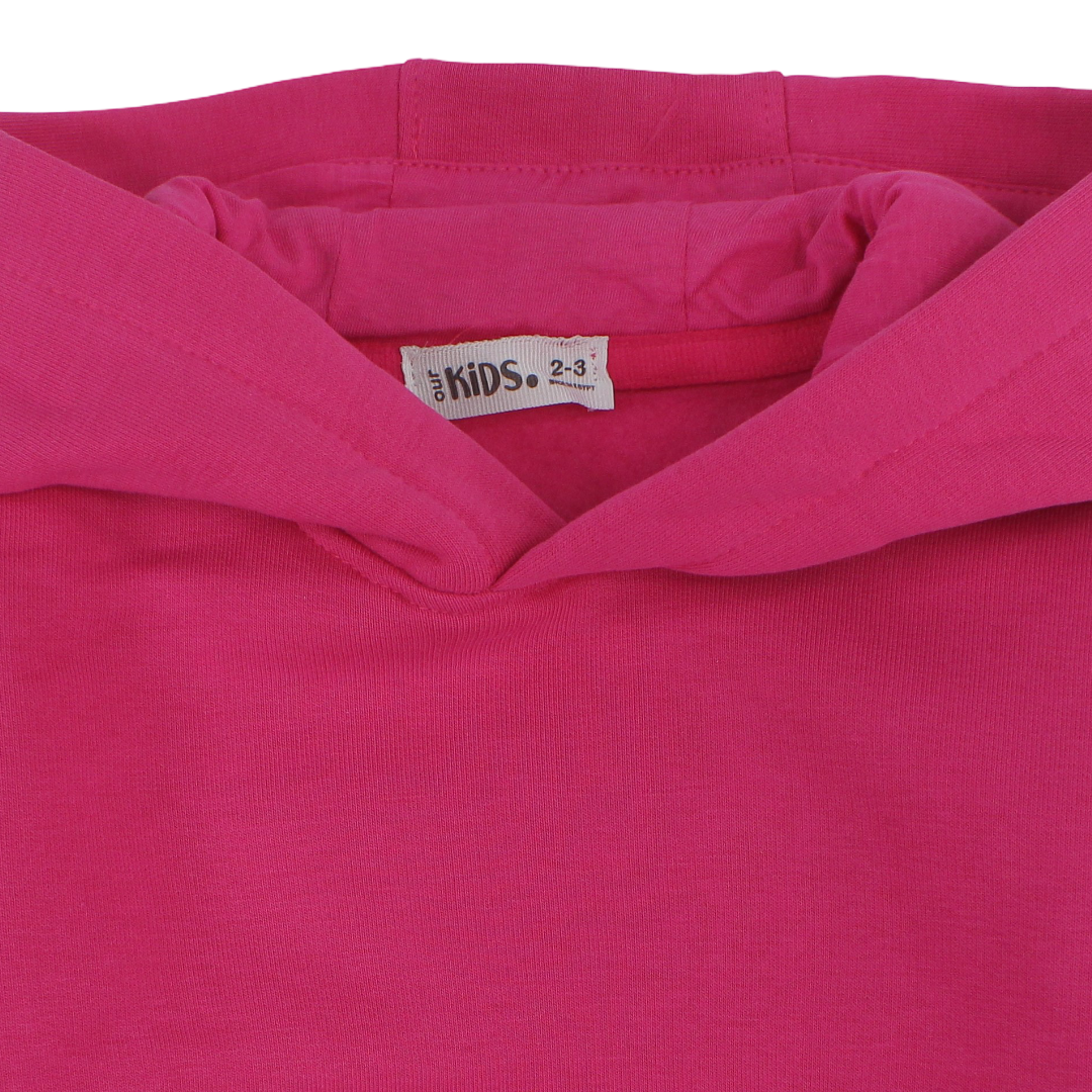 Girls Cotton Hoodie – Plain Fuchsia