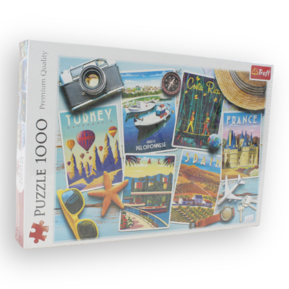 Trefl 1000-Piece Jigsaw Puzzle – Holiday Postcards