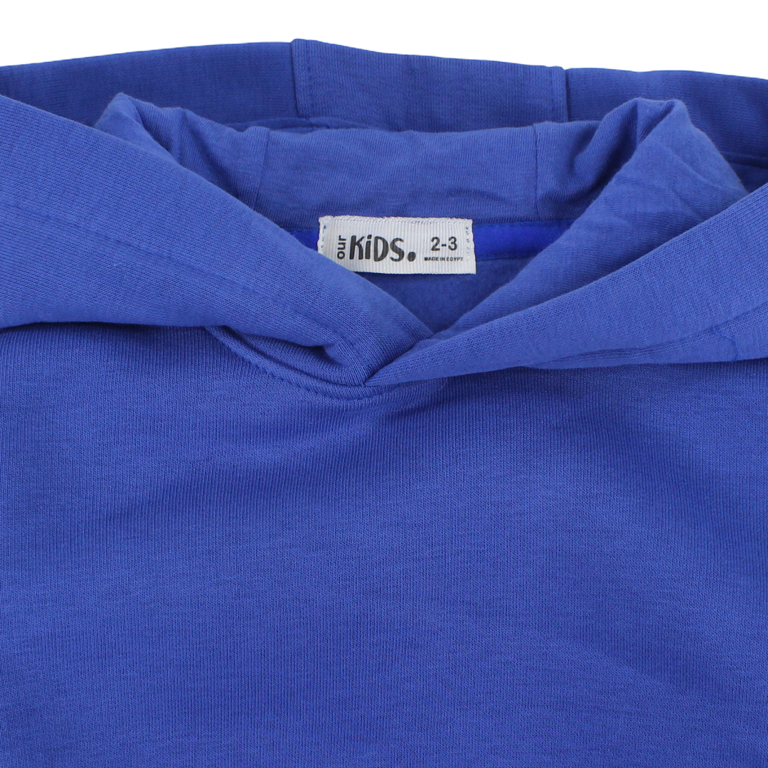 Unisex Kids Cotton Hoodie – Plain Blue