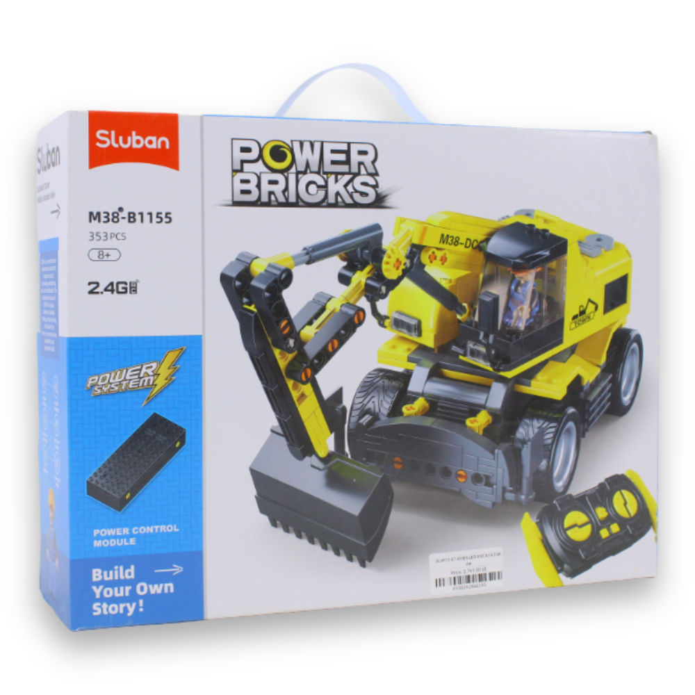 E7 Wheeled Excavator 4WD Building Set – 353 Pieces