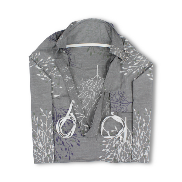 Nursing Cover – Grey, Off-White & Purple Floral Print