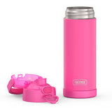 Thermos Bottle 470ml – Pink Stainless Steel & Straw Lid
