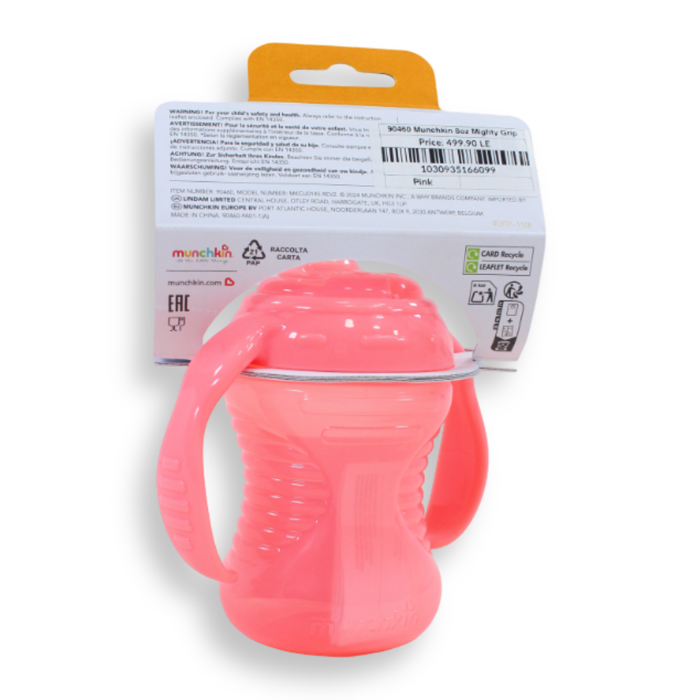 Munchkin Mighty Grip Trainer Cup 8 oz – Pink, 6 Months+