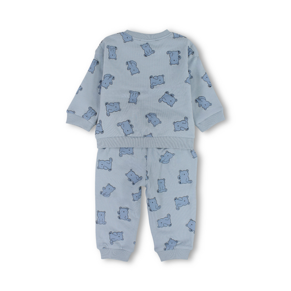 Baby Boys Two-Piece Outfit Set – Baby Blue & Beige