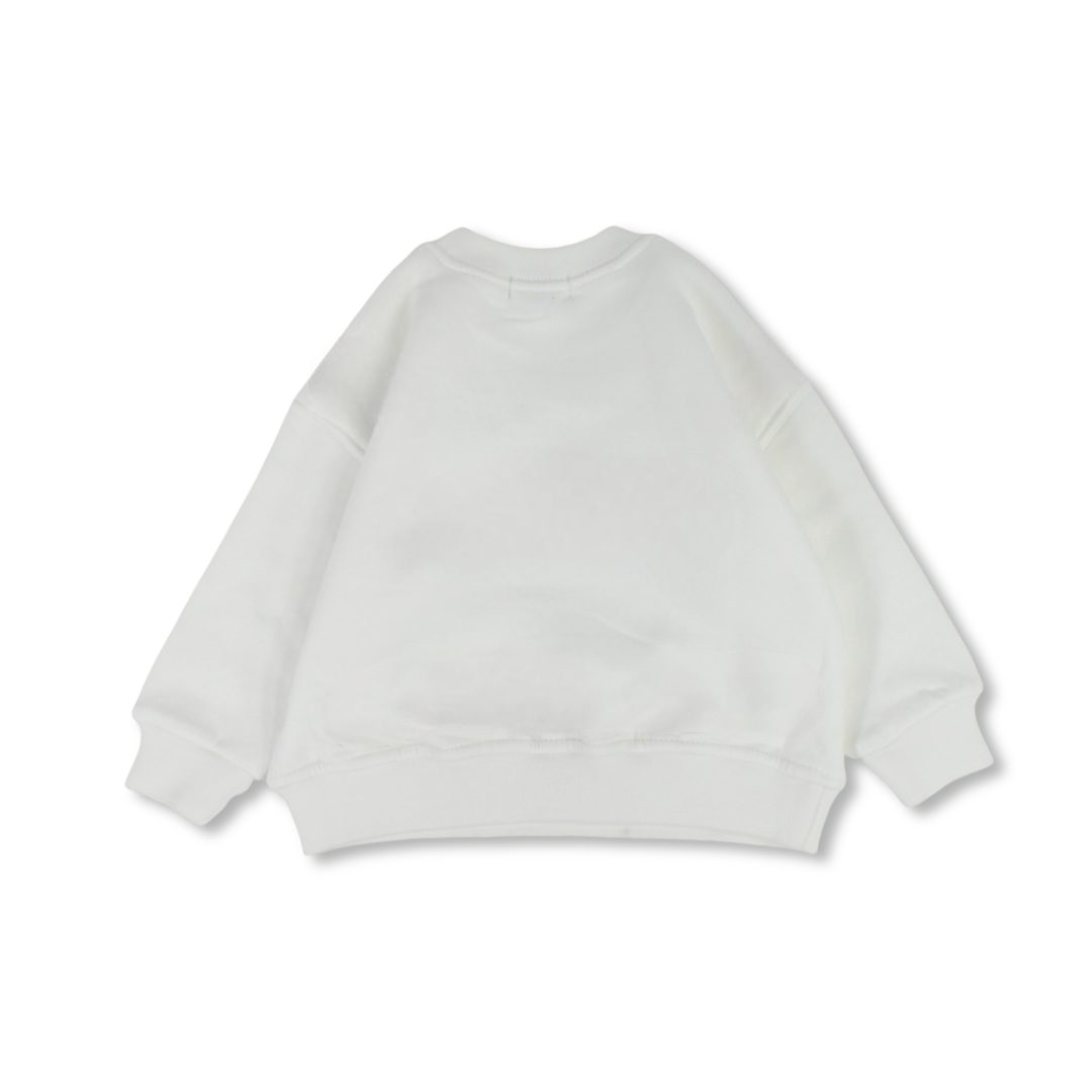 Baby Girls Sweatshirt – Off-White with Cherry Print