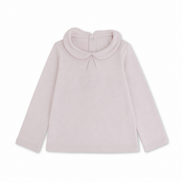 Baby Girls Long-sleeved Blouse – Off-white & Pink