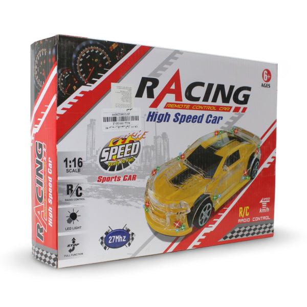 RC Racing Car with LED Lights – Yellow
