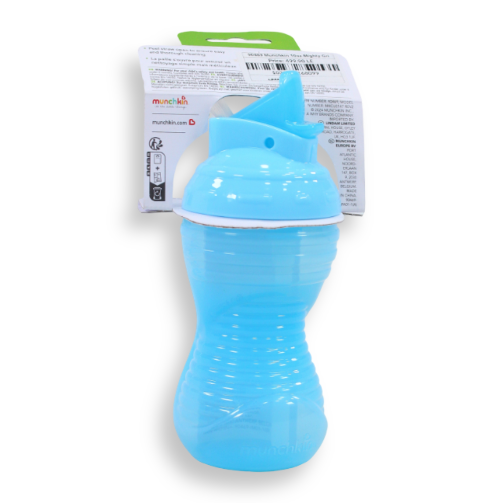Munchkin 10oz Mighty Grip Straw Cup, 12 months +, Blue – Baby Blue