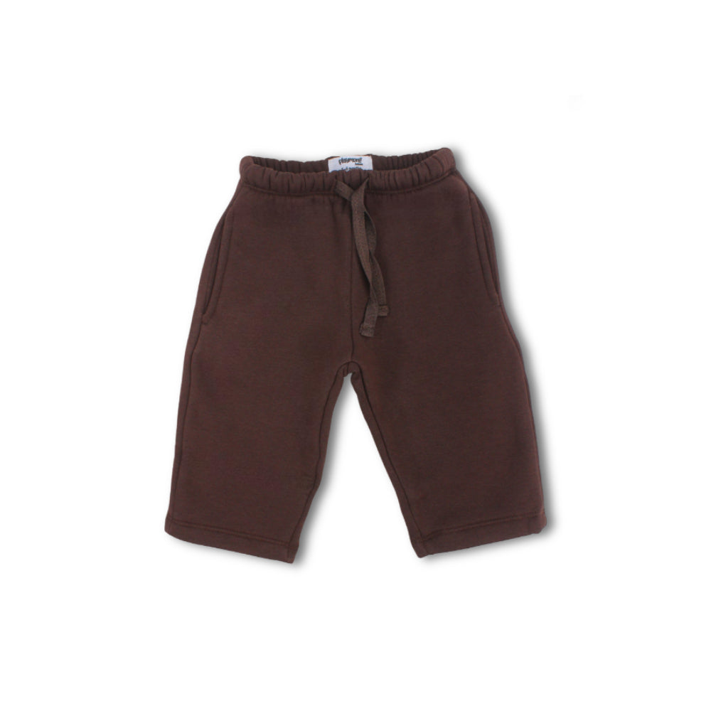 Baby Boys Cotton Sweatpants – Brown