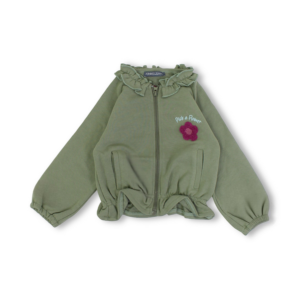 Baby Girls Long-sleeved Jacket – Olive